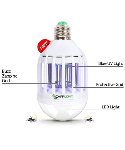 LED sijalica protiv komaraca, specifikacije. Prikazan dizajn, snaga i zastitna mreza.