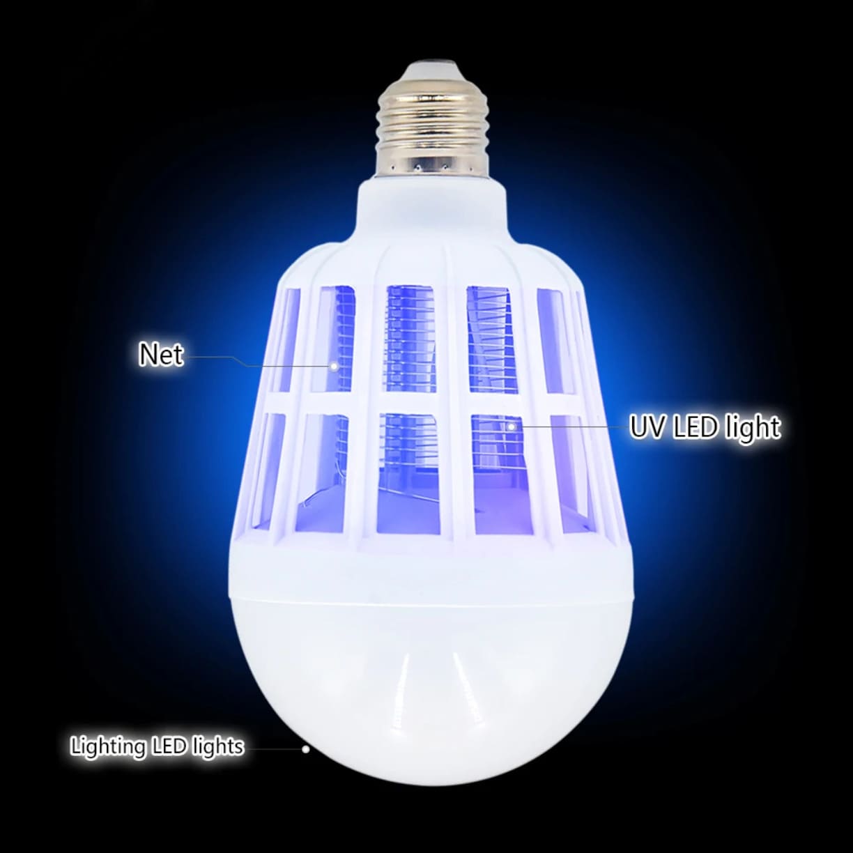 Prikaz UV LED svetla i zaštitne mreže za uklanjanje komaraca.