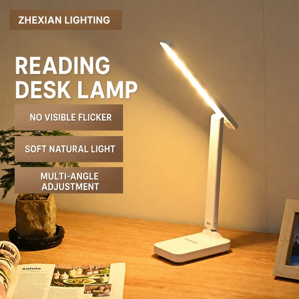LED stona lampa za citanje sa podesivim uglom bez vidljivog treperenja