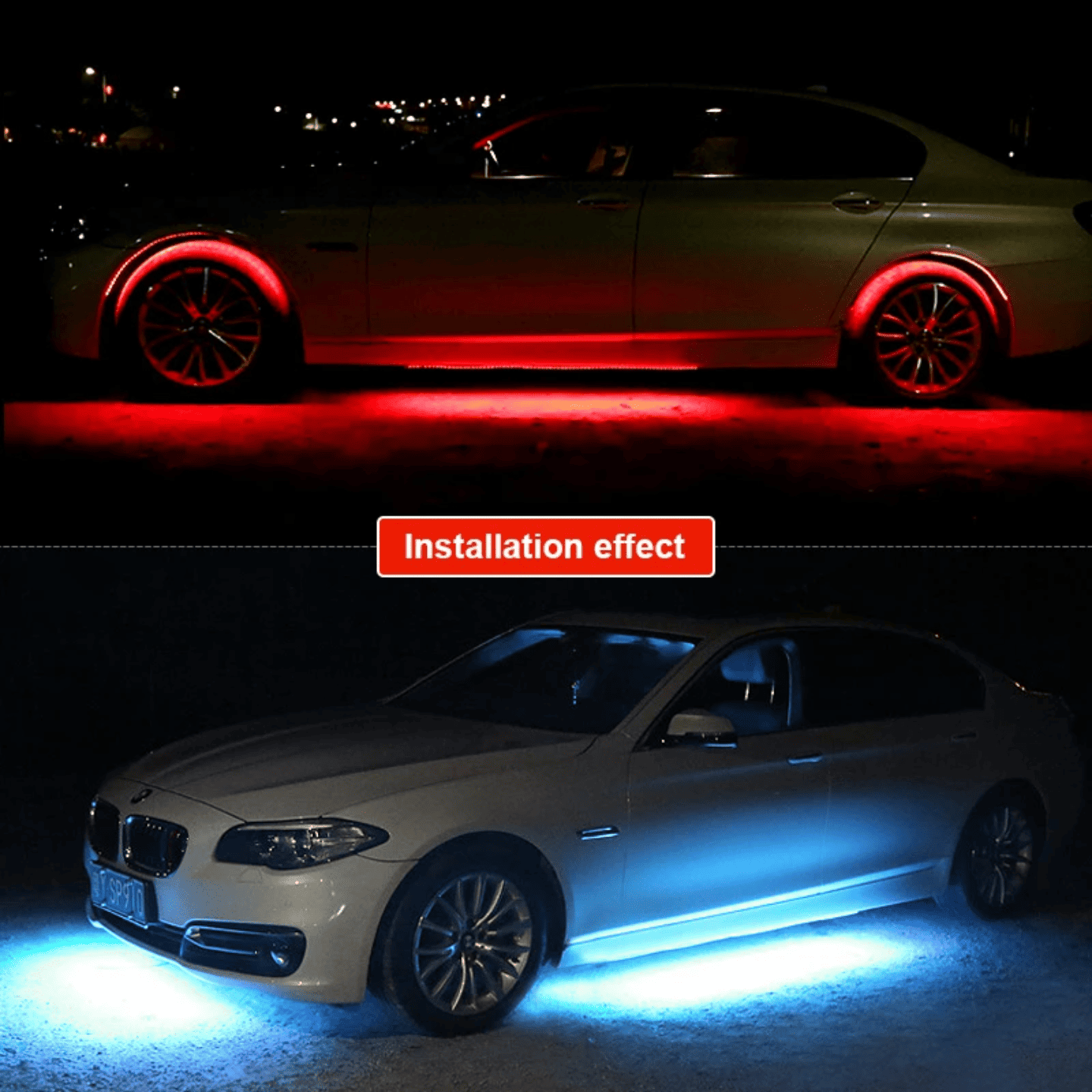 LED svetla ispod auta nocni efekat osvetljenja
