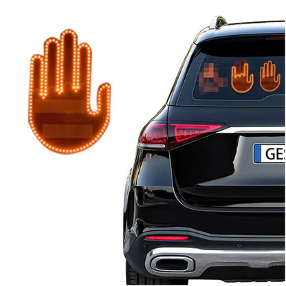Svetleci LED znak u obliku sake na zadnjem staklu automobila