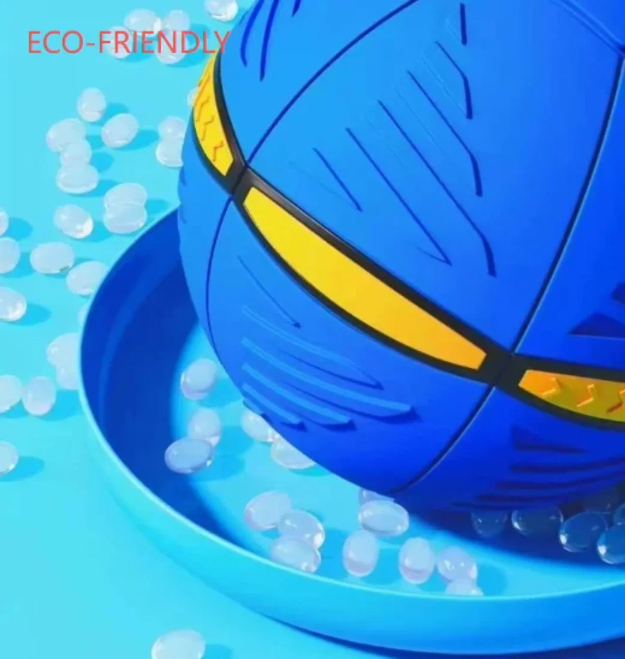 Detalj plave letece lopte sa senzorom od plasticnog materijala