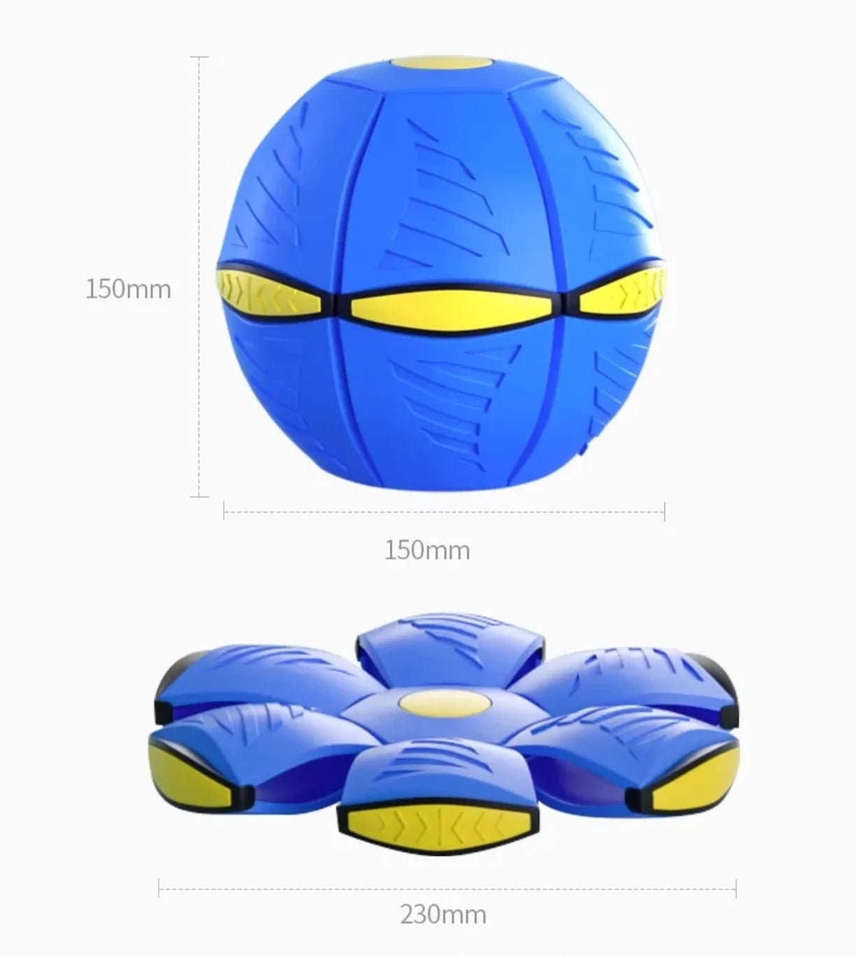 Dimenzije letece lopte sa senzorom 15 cm lopta i 23 cm disk