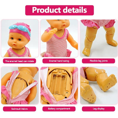 Lutka koja pliva u kadi mehanizam kretanja i funkcije zabavna igracka za kupanje sa pokretnim zglobovima