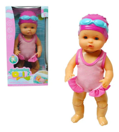 Lutka za kupanje koja pliva prikazana sa originalnim pakovanjem idealan poklon za decu i bazen