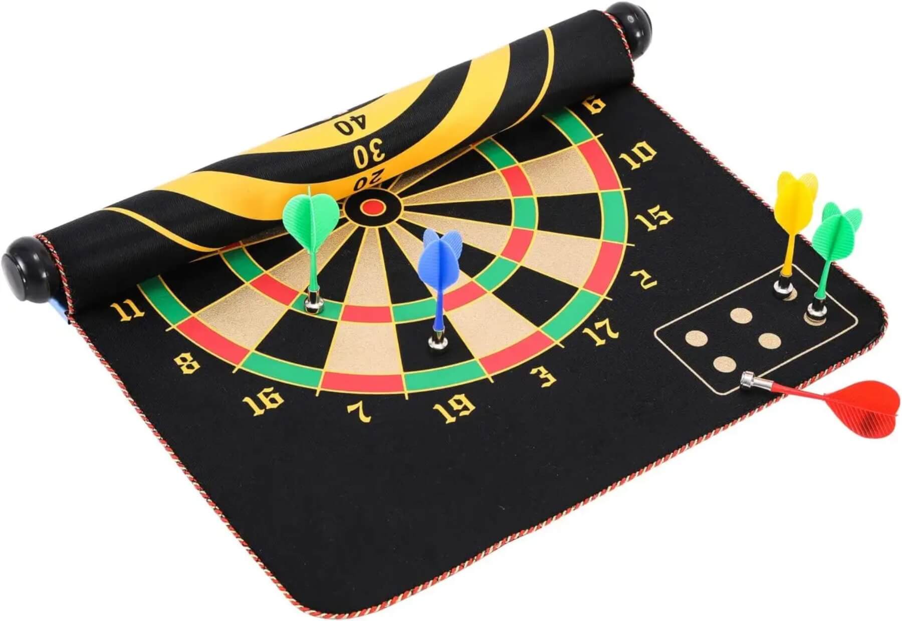 Detaljan prikaz magnetne darts table sa standardnim rasporedom brojeva za igru.