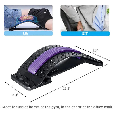 Efikasan masazer za ledja sa dimenzijama prikazan u lezecem i sedecem polozaju olaksanje bola u donjem delu ledja