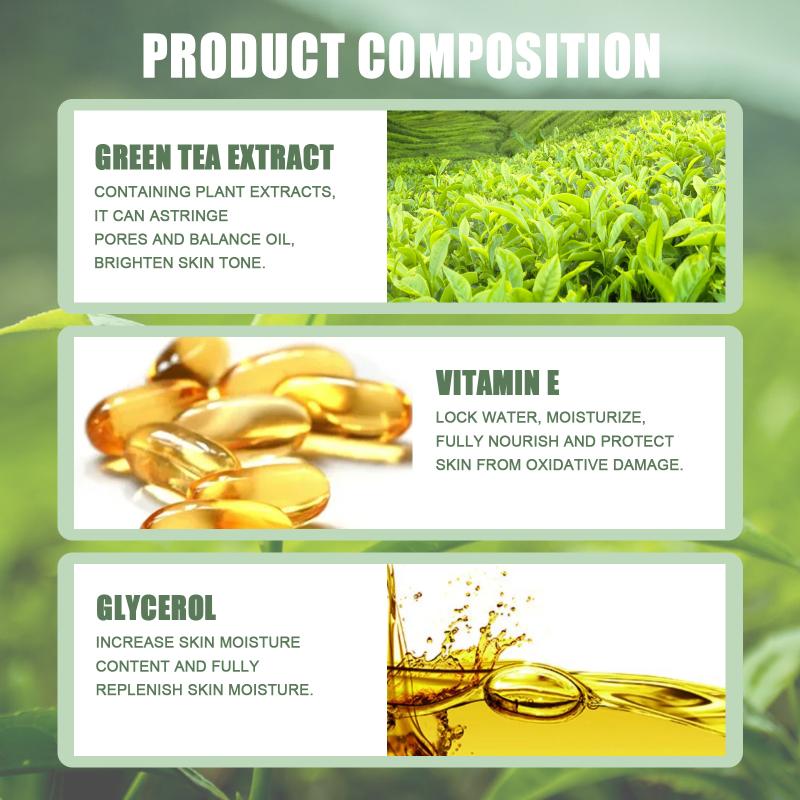 Tekstura stick maske za lice sa zelenim cajem vitaminom E i glicerinom