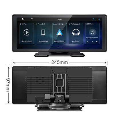 Prednji meni prenosnog auto ekrana sa carplay android auto i bt music opcijama