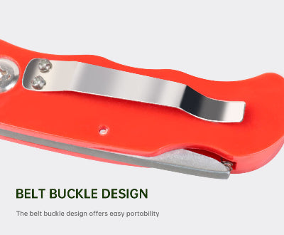 Robustan dizajn crvenog skalpel noza sa metalnom kopcom za kacenje na pojas ili radno odelo