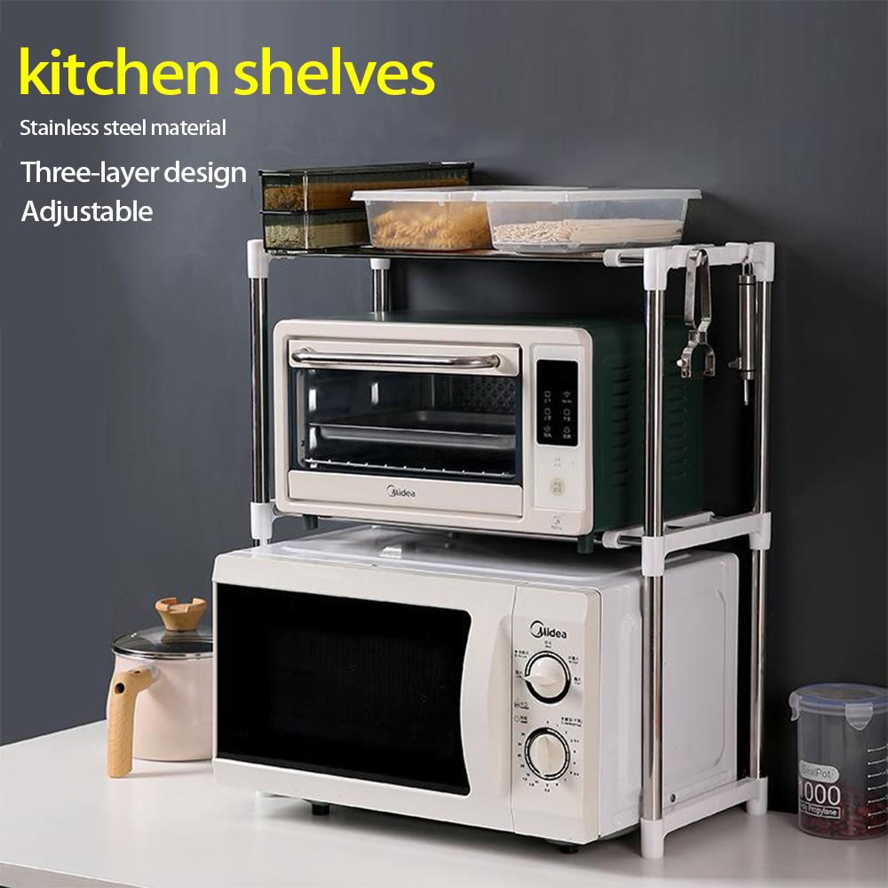 Metalna kuhinjska polica sa dva nivoa za odlaganje aparata i posudja