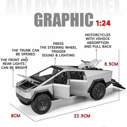 dimenzije metalnog pickup modela vozila 1 24