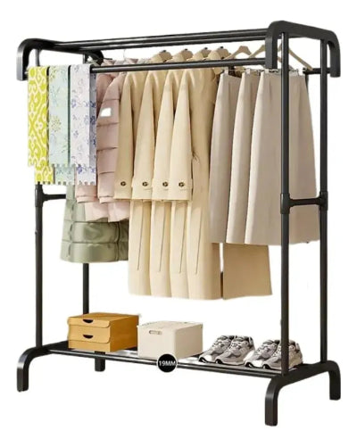 Metalni stalak za odecu dvostruki ofinger police za obucu i kutije organizacija