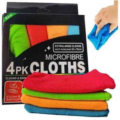 set mikrofiber krpa u cetiri razlicite boje, idealne za ciscenje kuhinje i kupatila, izuzetno upijajuce i visenamenske