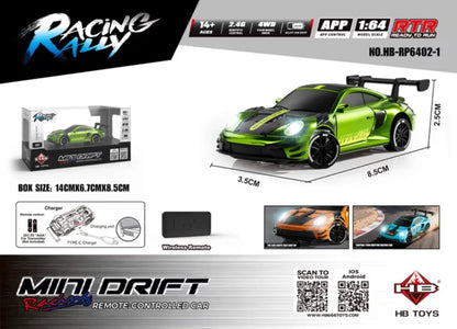Poster sa specifikacijama mini drift auta i nacinom punjenja
