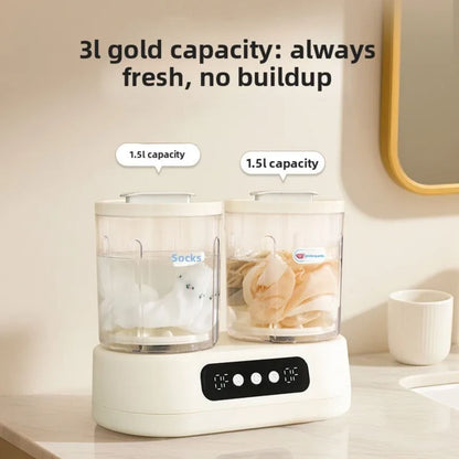 Prikaz kapaciteta od 3 litra prenosive mašine za pranje sitnog veša.