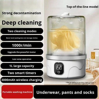 Infografik koji prikazuje kapacitet od 1 litar i modove rada za pranje carapa i donjeg vesa.