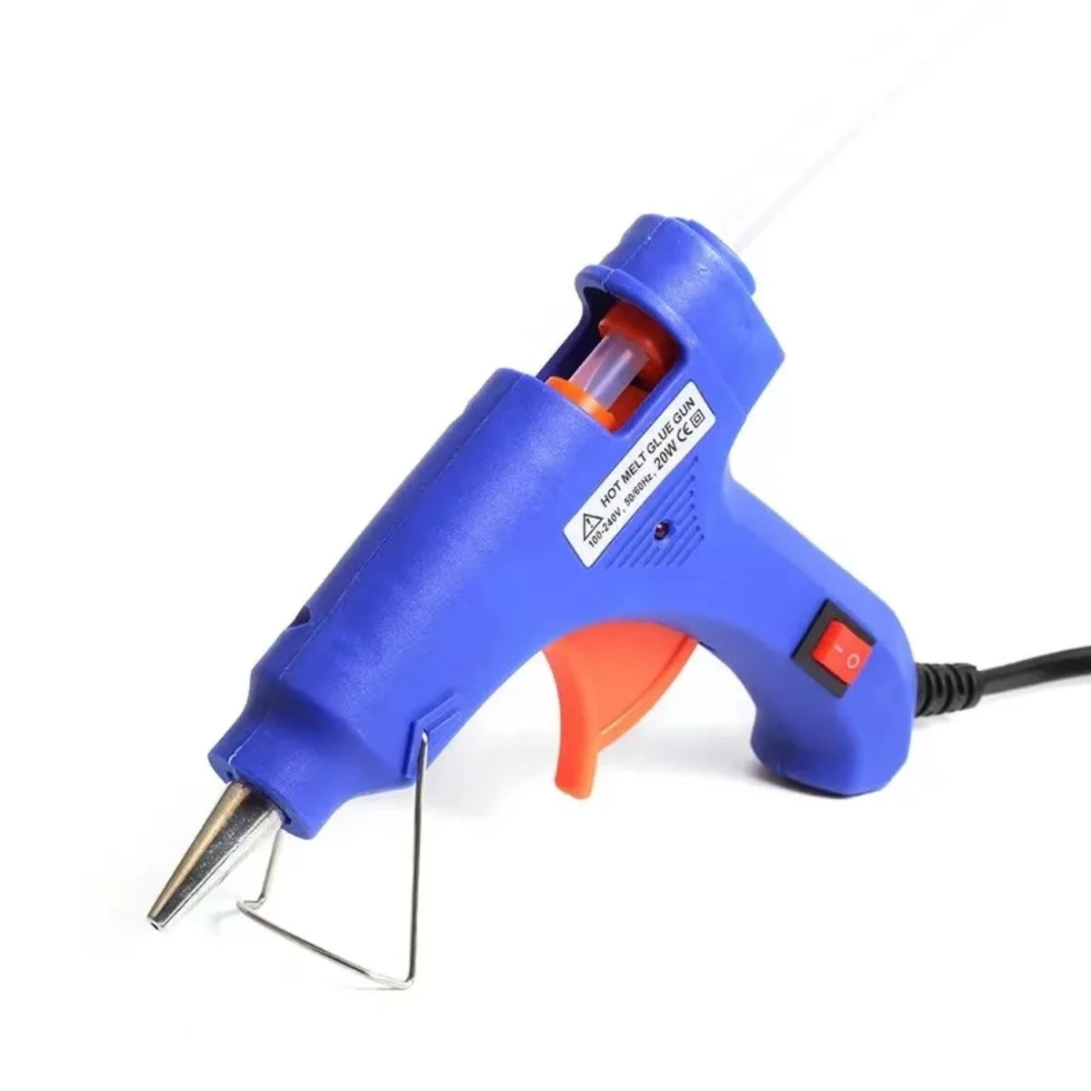 Mini pistolj za vruci lepak 20W na beloj pozadini