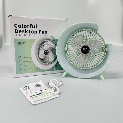 Pakovanje mini prenosivog usb ventilatora. Kutija, uputstvo, kabl i ventilator. Komplet pakovanje sa zelenim led ventilatorom.