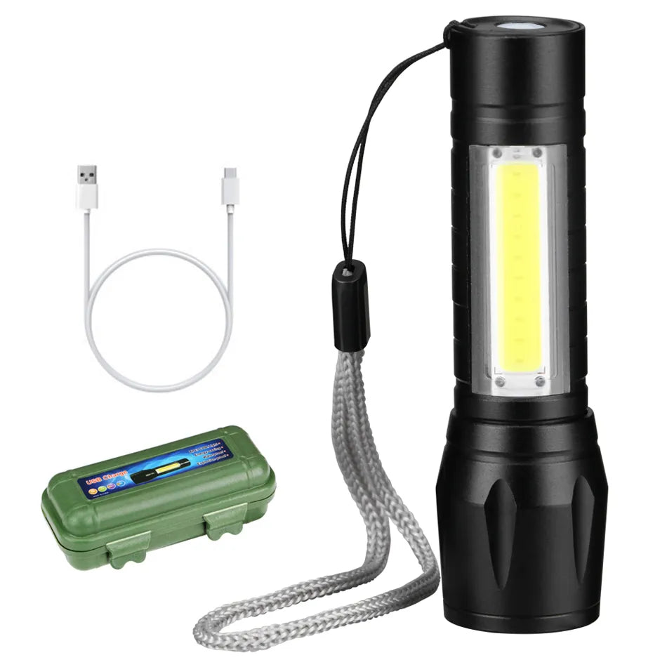 mini usb led baterijska lampa punjiva prenosiva za kampovanje i auto