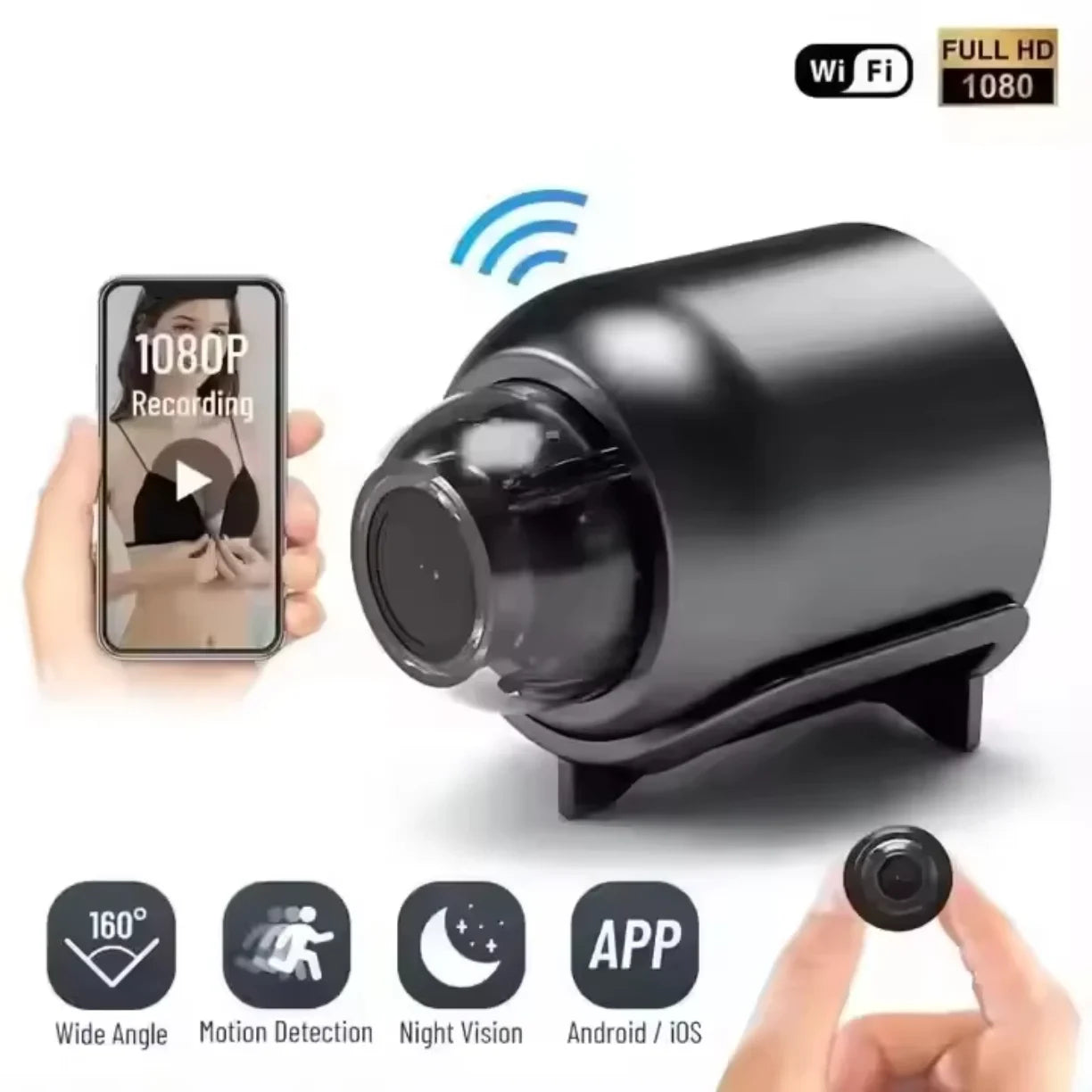 Mini wifi kamera full hd sa sirokim uglom i nocnim vidom