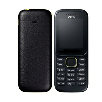 Crni mobilni telefon B310E prednja i zadnja strana