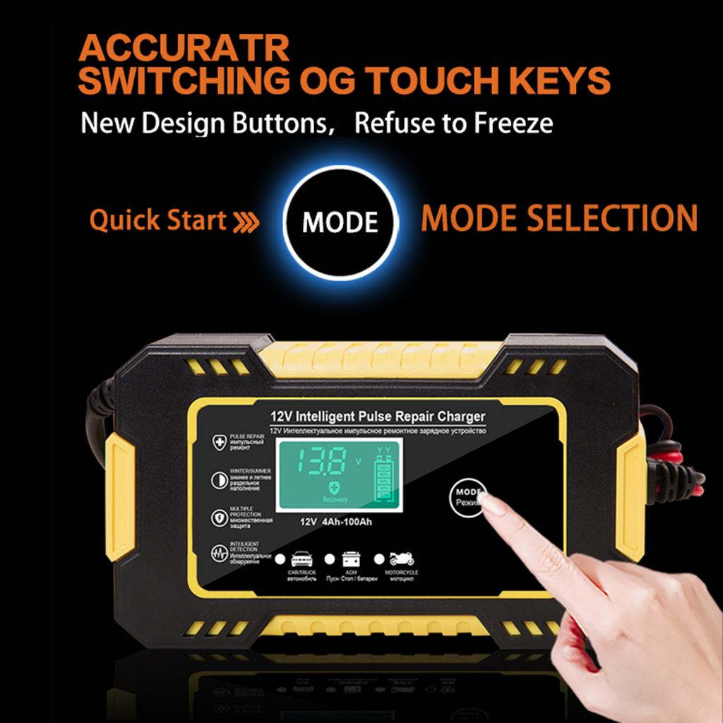 dodirno dugme i izbor rezima na pametnom punjacu za akumulator