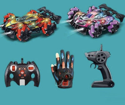 Pakovanje RC drift kaskader automobila u razlicitim bojama sa standardnim i rukavica daljinskim upravljacem oprema