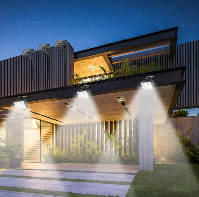 Moderna solarna lampa za spoljnu rasvetu dvorista i ulaza kuce obezbedjuje sigurnost