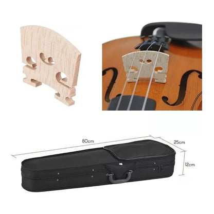 mostic za violinu i futrola sa dimenzijama 80x25x12 cm