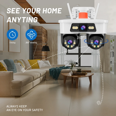 Visenamenska dual PTZ kamera sa wifi konekcijom za video nadzor doma dnevne sobe i svih prostorija