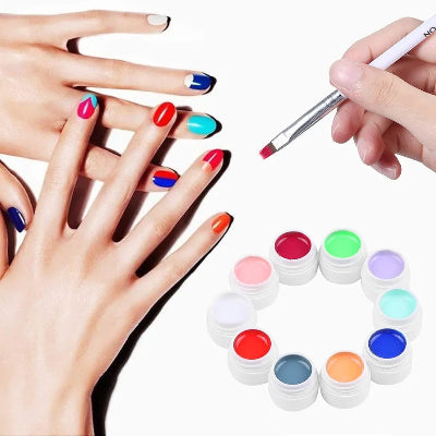 Detaljan prikaz nanosenja gel laka na nokte razlicitih boja. Profesionalni manikir set idealan za salonsku upotrebu i kucnu negu.