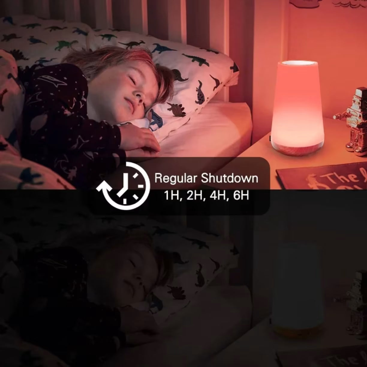 Prikaz lampe u decijoj sobi sa funkcijom automatskog iskljucivanja nakon jednog, dva, cetiri ili sest sati