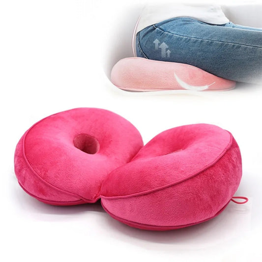 Roze ortopedski plisani jastuk za sedenje na stolici