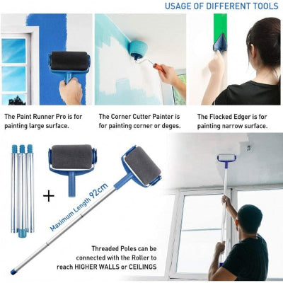 Nacin upotrebe alata iz Paint Runner PRO seta - valjak, ugaoni rezač, drska 92cm za plafon