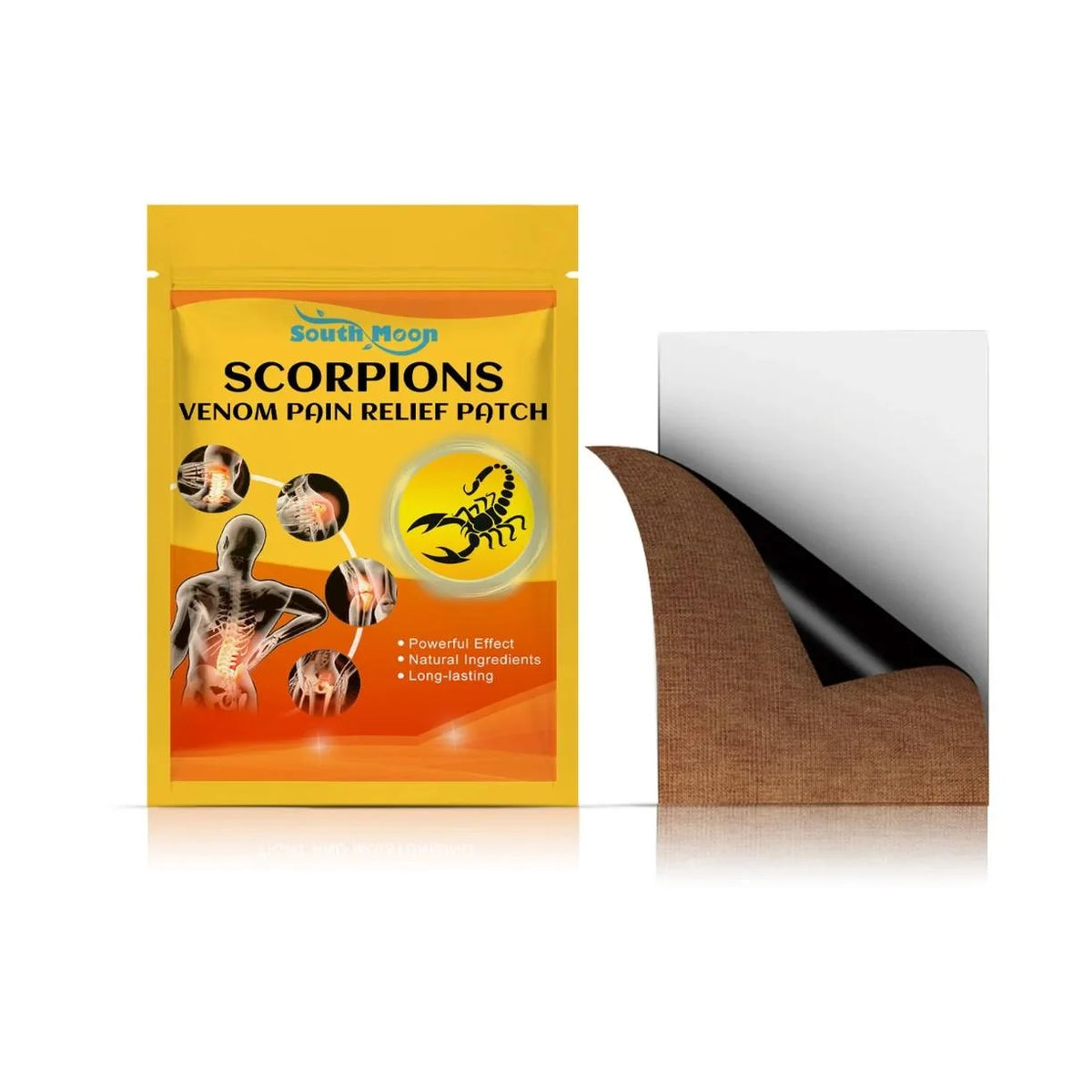 Zuto pakovanje skorpions venom flastera i otvoren pravougaoni flaster