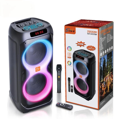 pakovanje prenosnog karaoke bluetooth zvucnika 60w sa mikrofonom