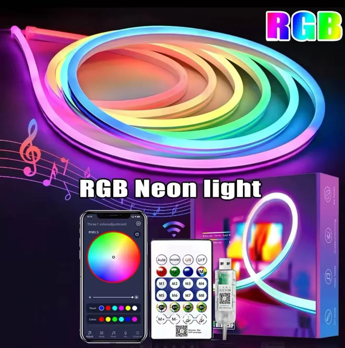 pametna rgb led neon traka sa aplikacijom i daljinskim