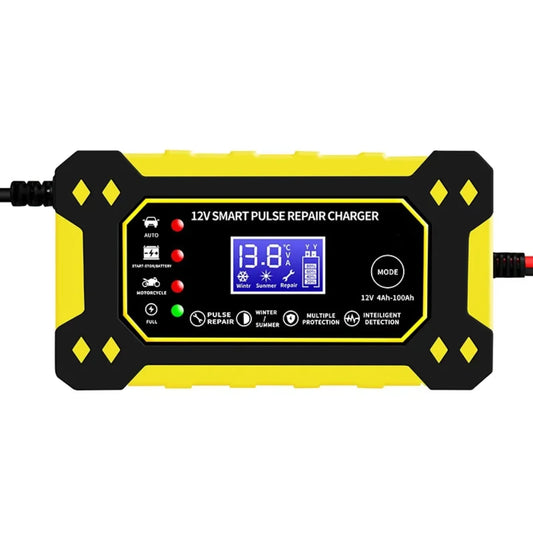 Pametni punjac akumulatora 12v sa plavim lcd ekranom
