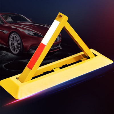 Zuta preklopna parking barijera blokada za rezervaciju mesta reflektujuca traka za bolju vidljivost