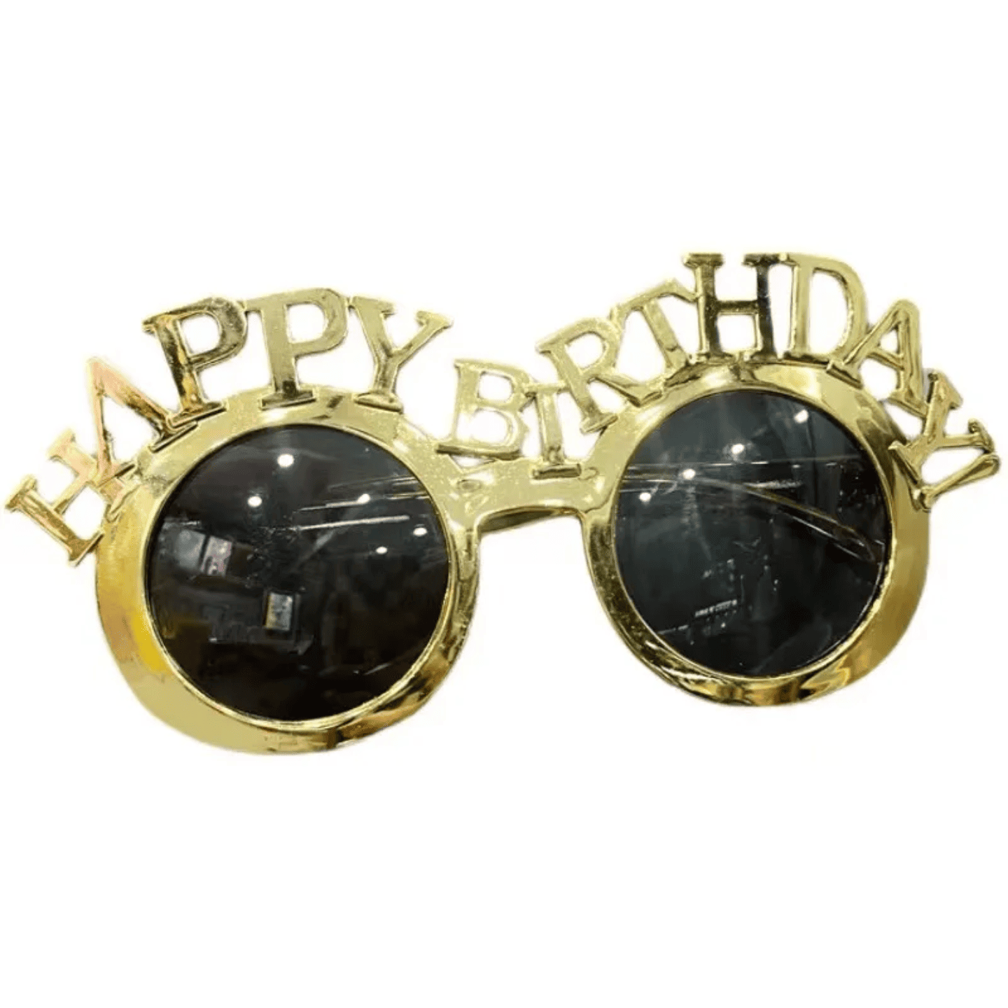Party naočare Happy Birthday u zlatnoj boji za rođendansku proslavu
