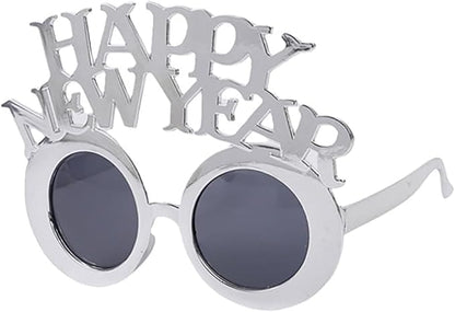 Srebrne party naočare Happy New Year za doček Nove godine
