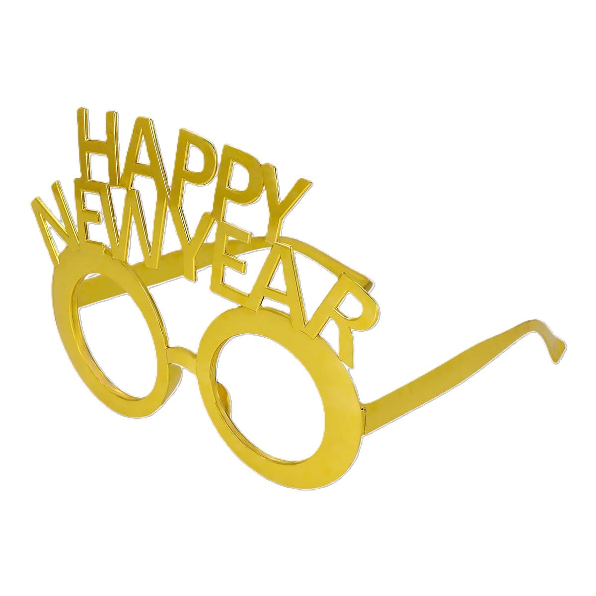 Zlatne party naočare Happy New Year iz bočnog ugla
