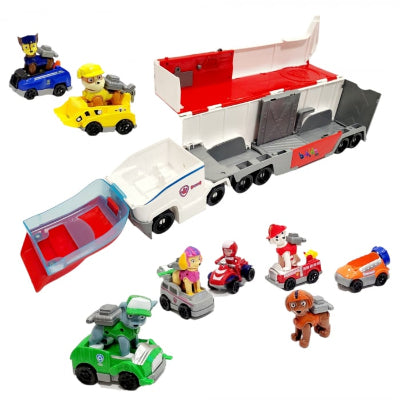 Prikaz setova sa vozilima i figurama junaka Patrolnih Sapa. Svi omiljeni likovi na jednom mestu, zabavne igracke za decije avanture.