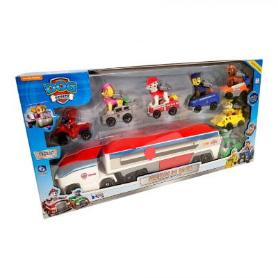 Set igracaka Patrolne Sape sa kamionom i junacima u pakovanju. Detaljan prikaz svih igracaka koje se nalaze u kutiji, za uzbudljivu igru.