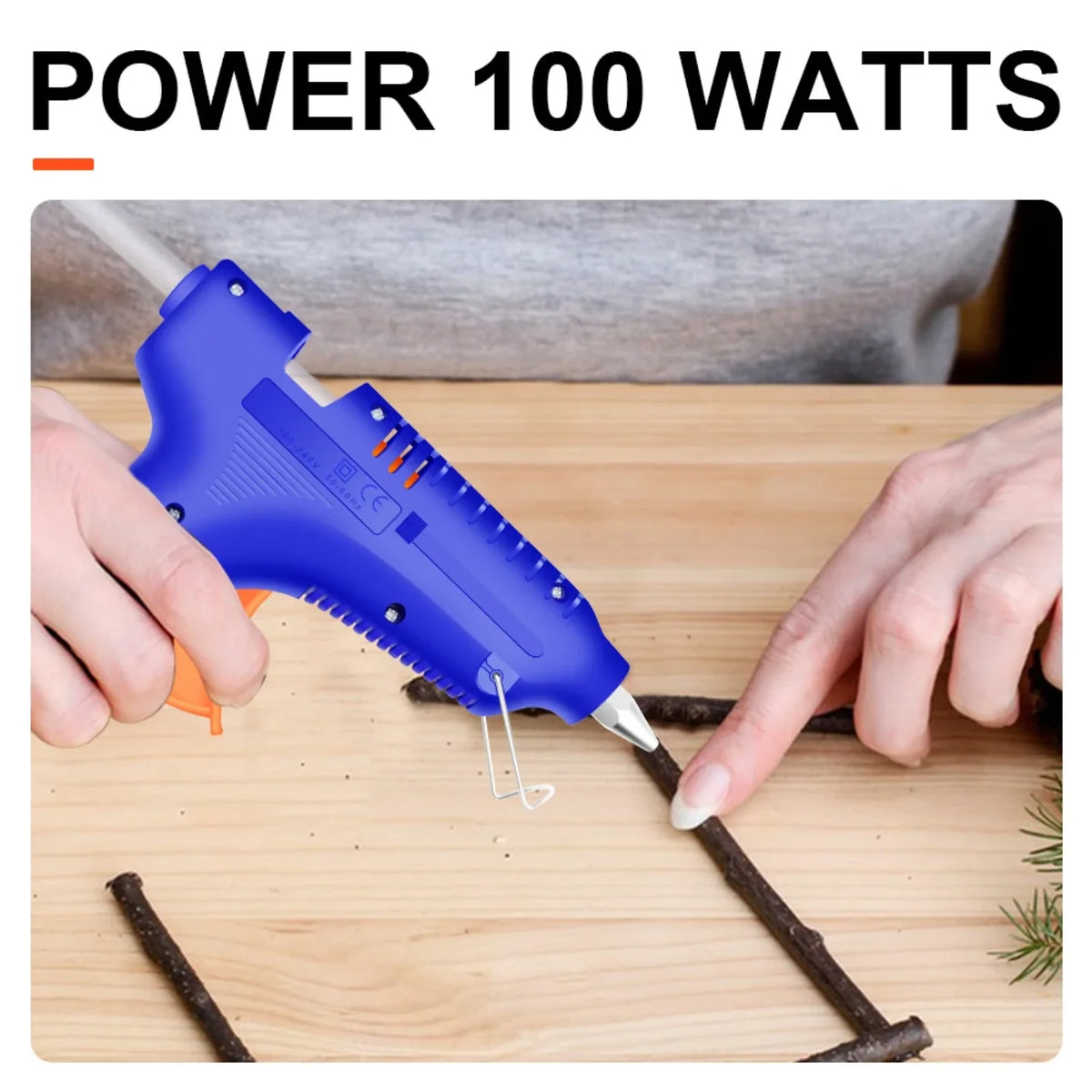Pistolj za vruci lepak snage 100W u radu