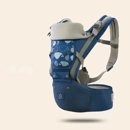 Plava ergonomska nosiljka za bebe sa sedistem