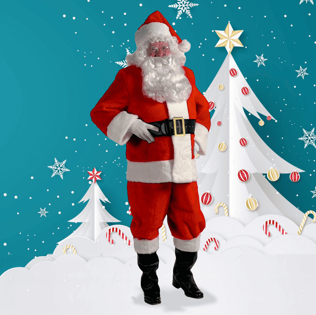 Plišani kostim Deda Mraza za odrasle – božićni kostim idealan za proslave i novogodišnje događaje