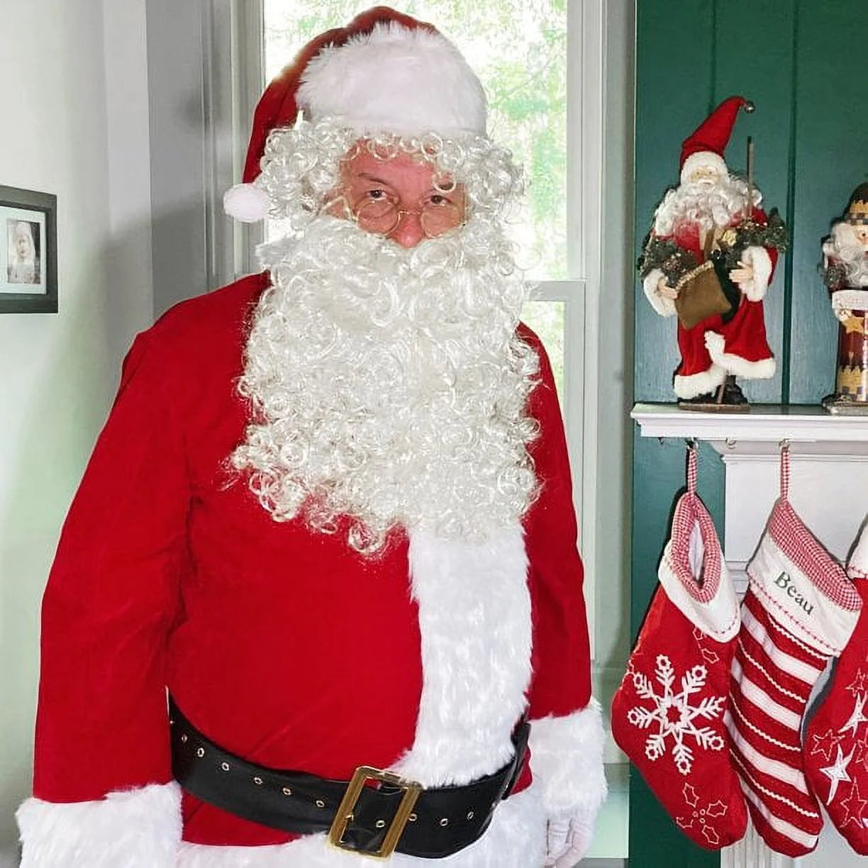 Plišani kostim Deda Mraza za odrasle – realističan božićni kostim za kućne i javne proslave
