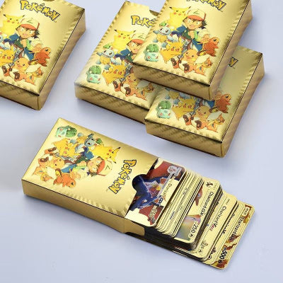 Set zlatnih Pokemon karata u kutiji, idealan za kolekcionare i ljubitelje Pokemon sveta. Odlican poklon.